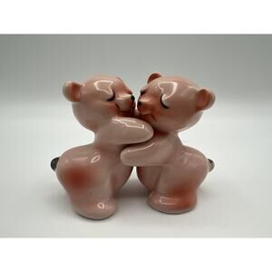 Vintage Van Tellingen Hugging Pink Bear Salt & Pepper Shakers Kitchen Home Decor